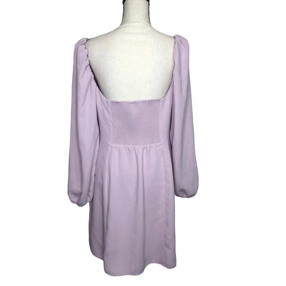Wilfred Aritzia Dress Light Purple Lavender Mini Long Sleeve Sweetheart Seam 12 - Picture 3 of 11
